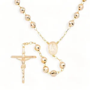 10K GOLD SOLID 7.81MM OUR LADY OF GUADALUPE CRUCIFIX ROSARY CHAIN