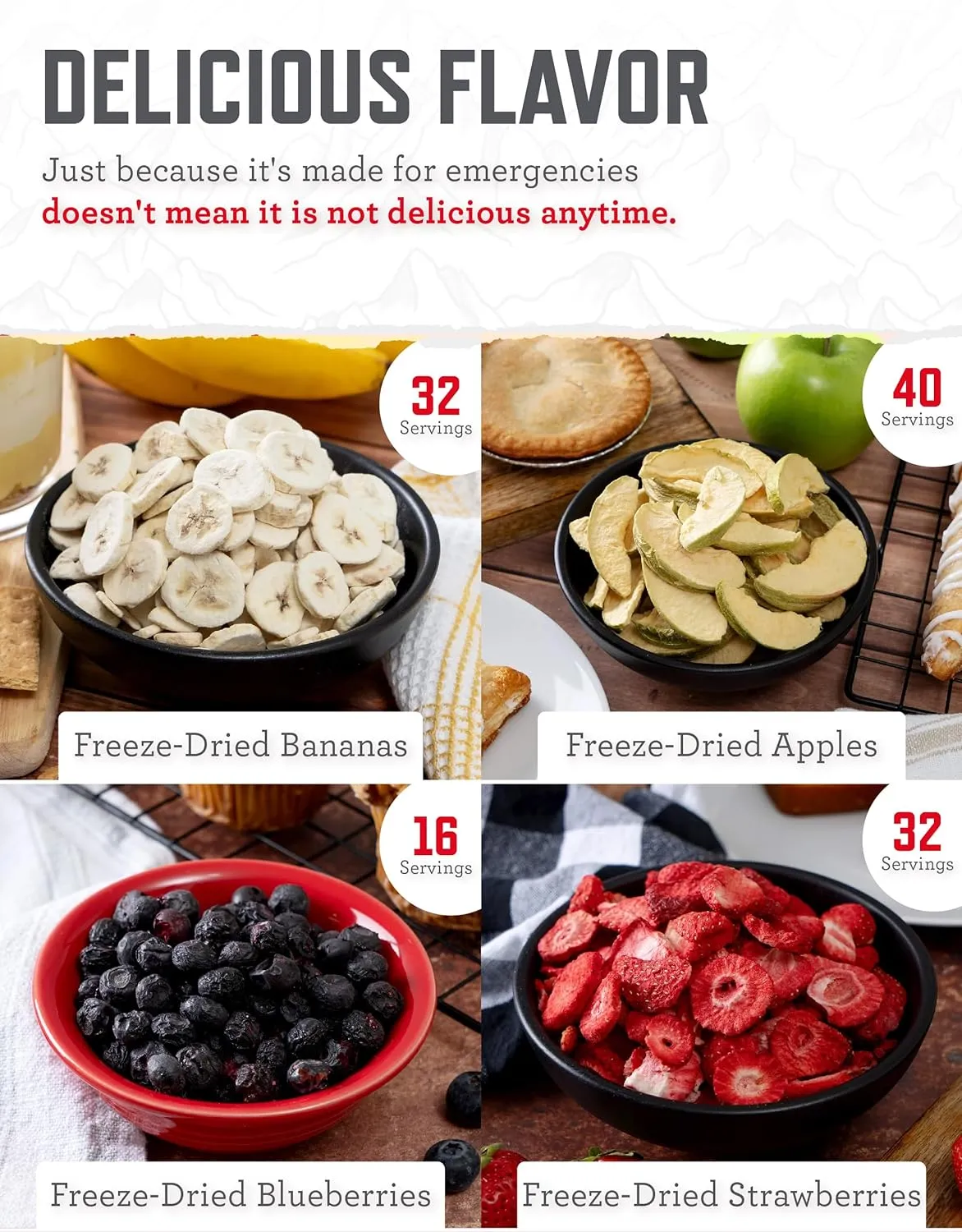 120 Serving Freeze Dried Fruit Bucket