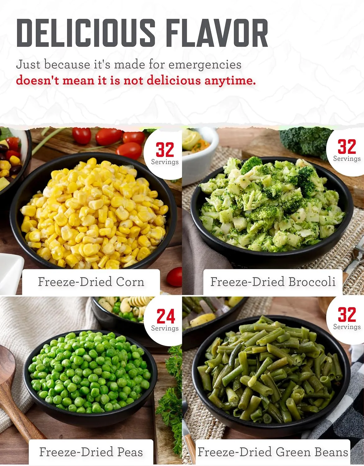 120 Serving Freeze Dried Vegetable Bucket