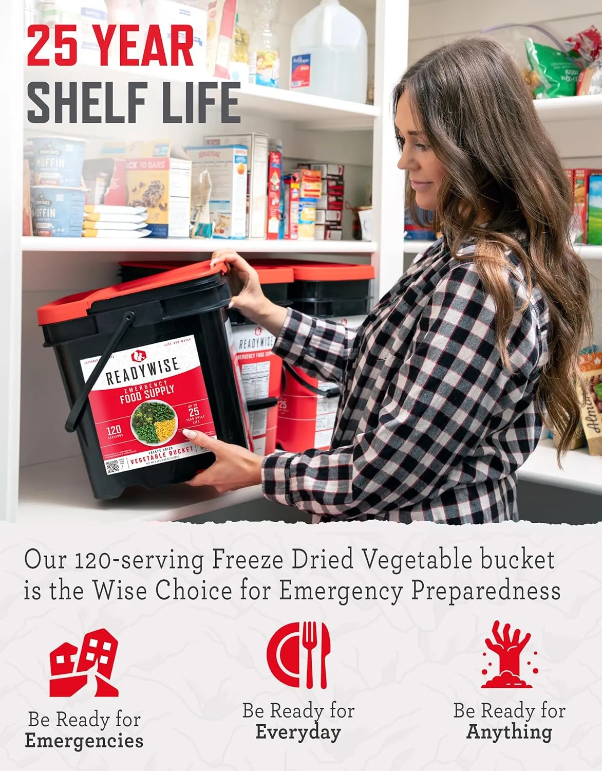 120 Serving Freeze Dried Vegetable Bucket