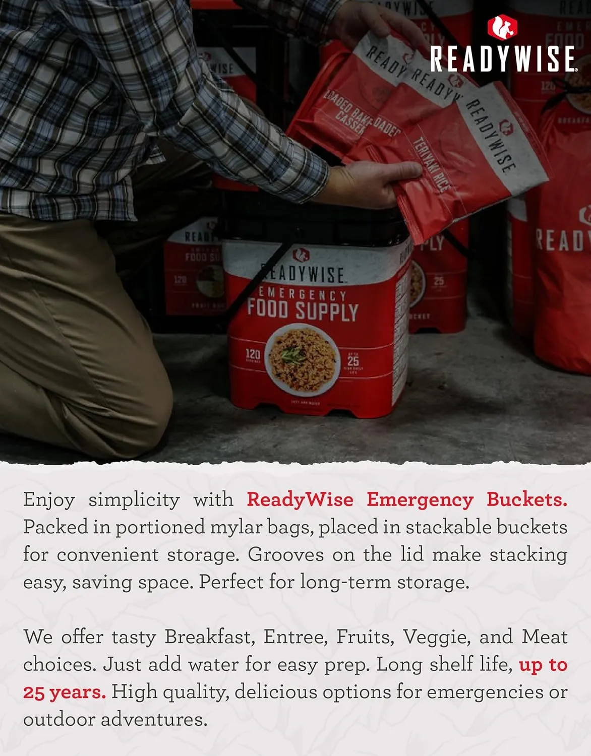 120 Serving Freeze Dried Vegetable Bucket