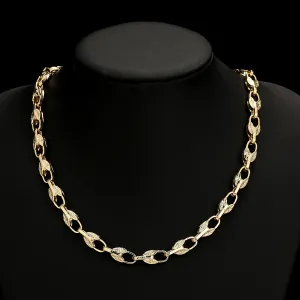 8mm Gold Ornate Flat Tulip Chain 20 Inches