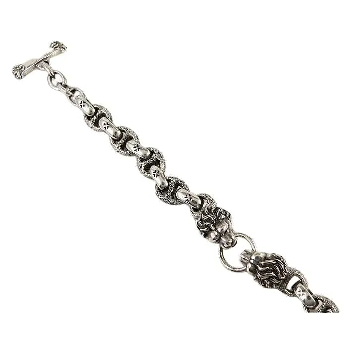 925 Sterling Silver Lion Chain Bracelet