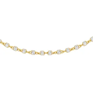 9K 2-Colour Gold Diamond Cut Cube Chain /18’’