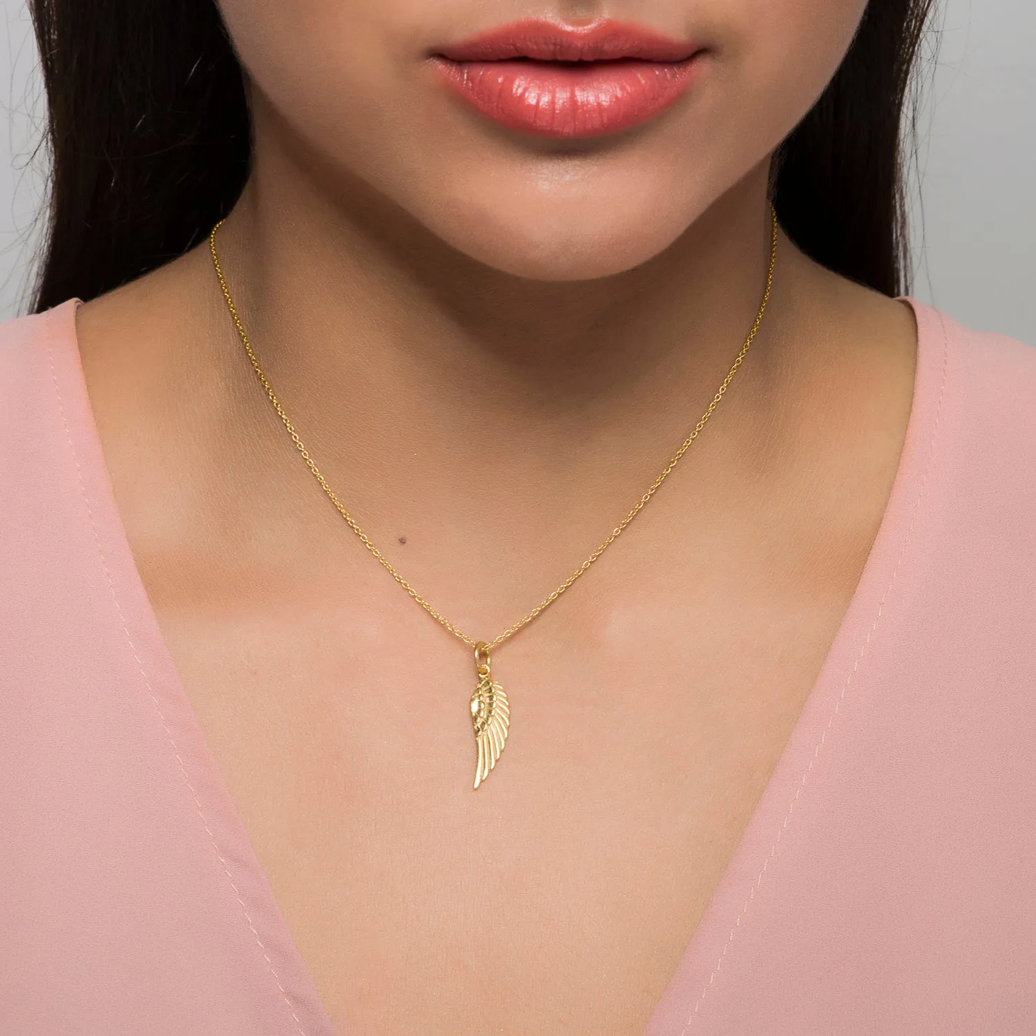 Angel Wing Necklace in Gold Vermeil