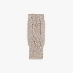 Antler - Wool Cable Fingerless Gloves -  Oat