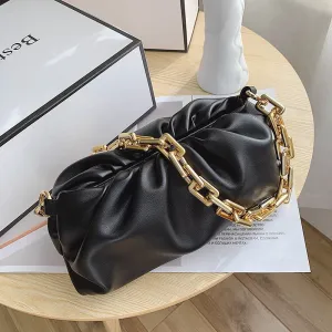 Back to College New Bolsa De Ombro Luxuosa Para Mulheres Chain Shoulder Bags for Women 2021 Leather De Marca Bolsa De Axila Bolsas Plissadas Bag