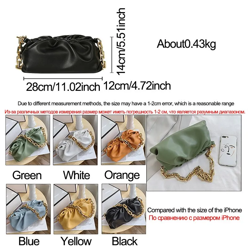 Back to College New Bolsa De Ombro Luxuosa Para Mulheres Chain Shoulder Bags for Women 2021 Leather De Marca Bolsa De Axila Bolsas Plissadas Bag