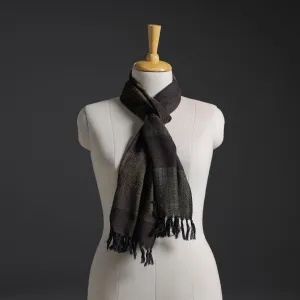 Black - Kumaun Handwoven Merino Wool Scarf 230