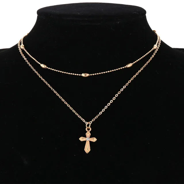 Bls-miracle Bohemian Long Pendant Necklaces Lady Vintage Gold Star Star Necklace Multilayer Necklace