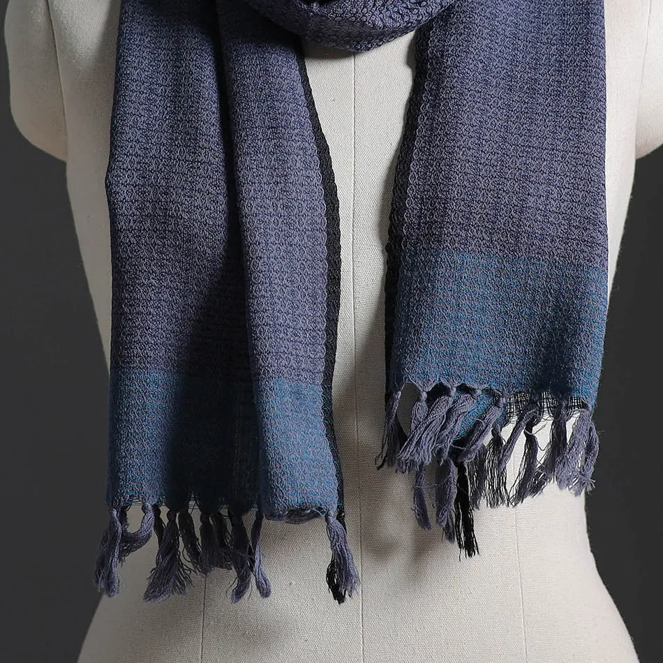 Blue - Kumaun Handwoven Merino Wool Scarf 248