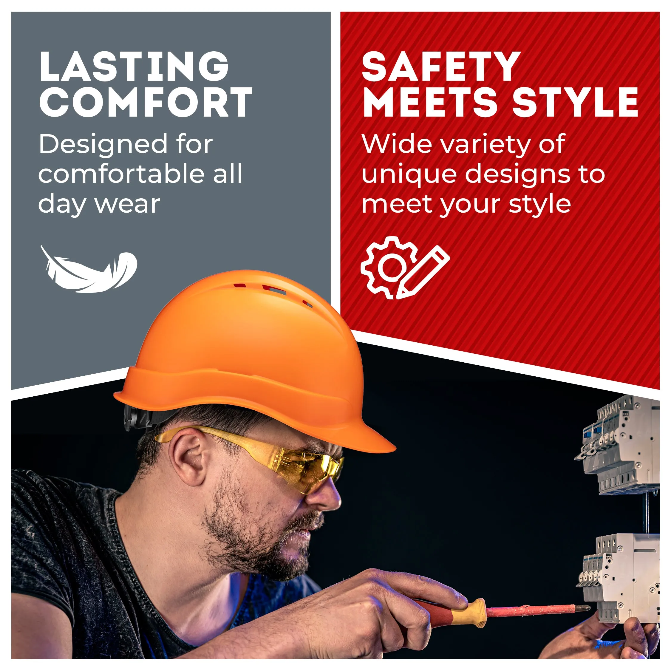 Cap Style Orange Vented Hard Hat