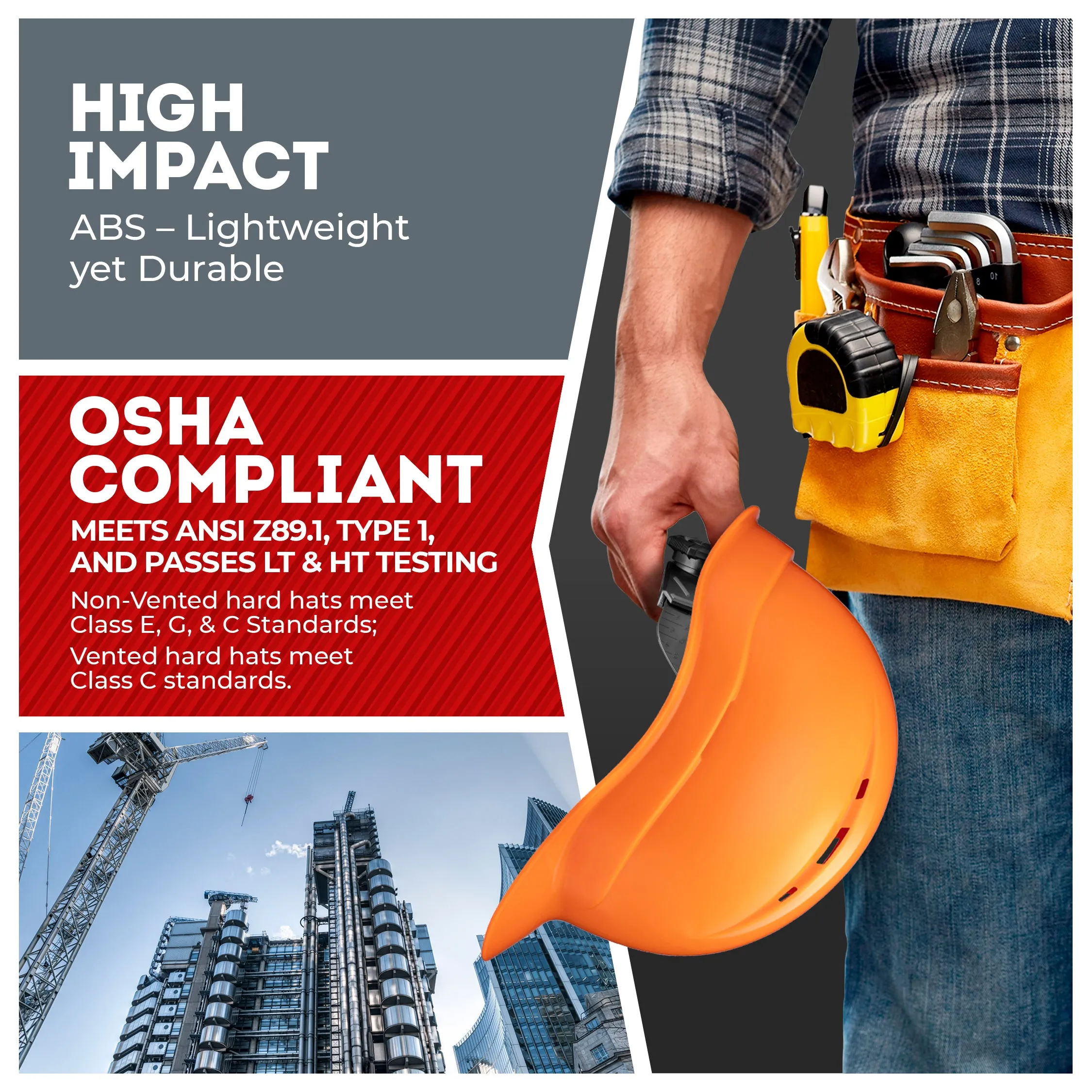 Cap Style Orange Vented Hard Hat