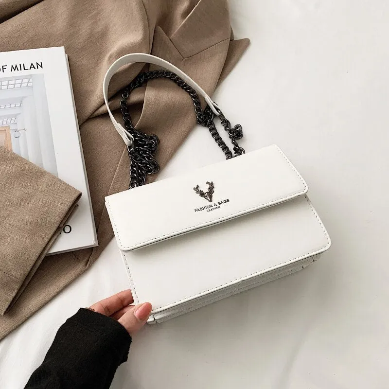 Christmas Gift 2021 Fashion Chain Shoulder Bags for Women Small Flap Messenger Bag Ladies Luxury Pu Leather Crossbody Bags Square Handbags Sac
