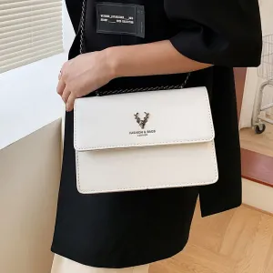 Christmas Gift 2021 Fashion Chain Shoulder Bags for Women Small Flap Messenger Bag Ladies Luxury Pu Leather Crossbody Bags Square Handbags Sac