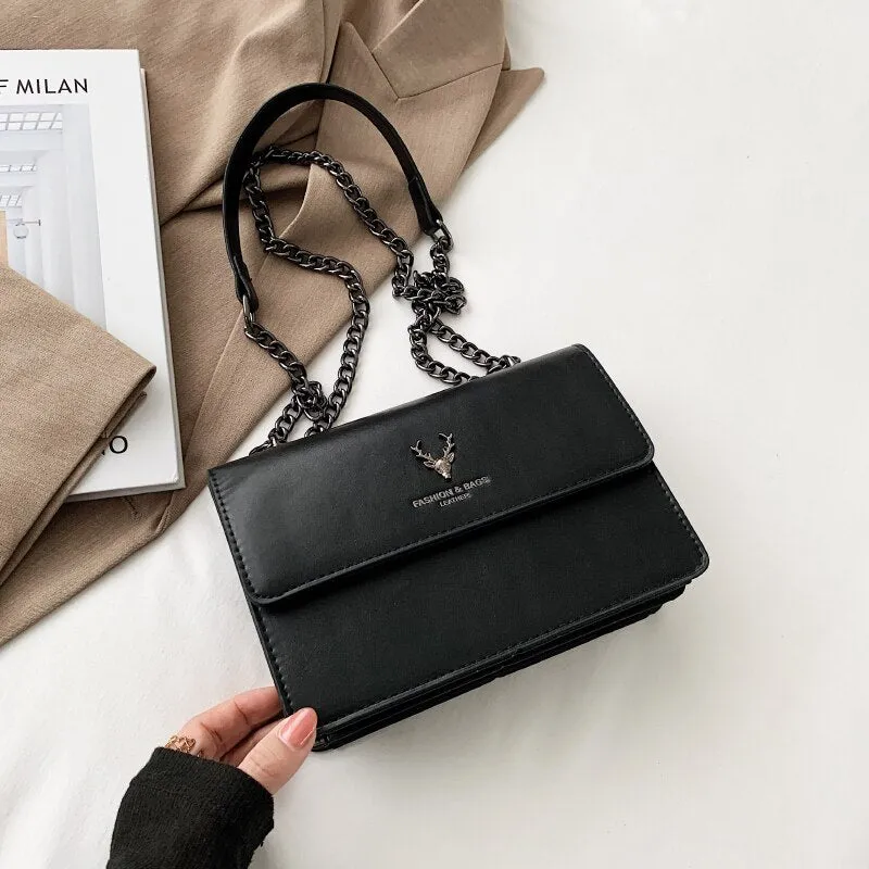 Christmas Gift 2021 Fashion Chain Shoulder Bags for Women Small Flap Messenger Bag Ladies Luxury Pu Leather Crossbody Bags Square Handbags Sac