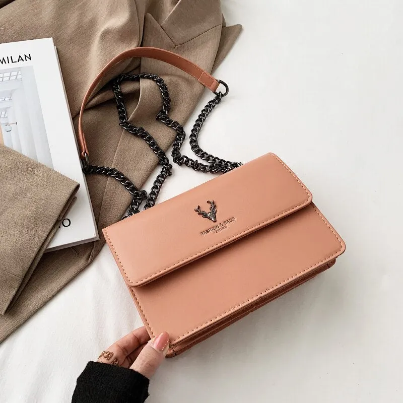 Christmas Gift 2021 Fashion Chain Shoulder Bags for Women Small Flap Messenger Bag Ladies Luxury Pu Leather Crossbody Bags Square Handbags Sac