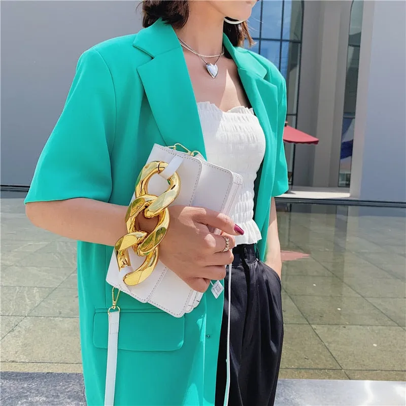 Christmas Gift Designer Thick Chain Crossbody Bags for Women Small Square Shoulder Bags Women's Bag Luxury Pu Leather Women Handbags Purse 2021