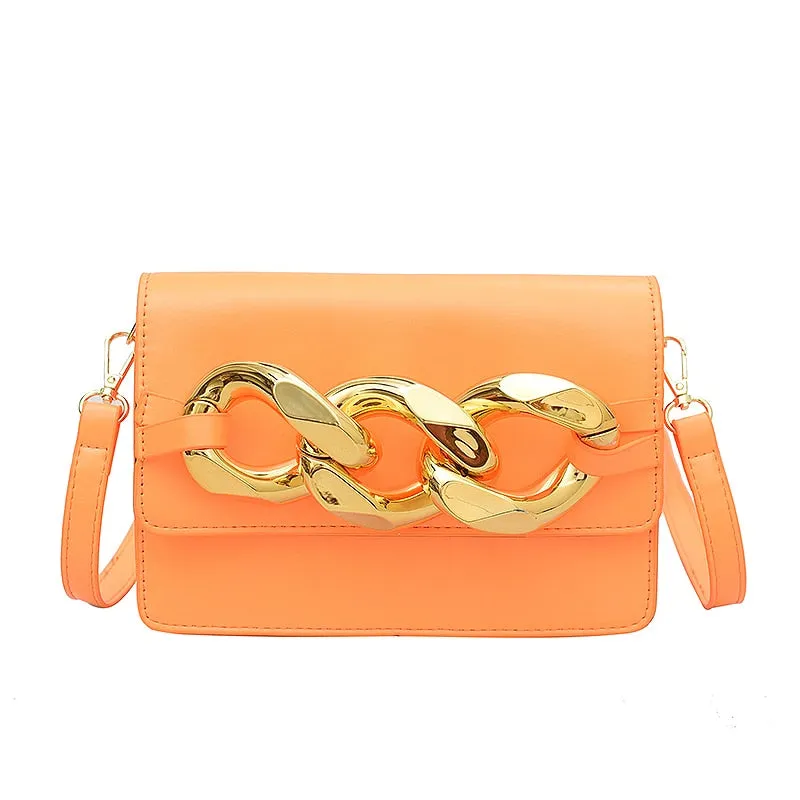 Christmas Gift Designer Thick Chain Crossbody Bags for Women Small Square Shoulder Bags Women's Bag Luxury Pu Leather Women Handbags Purse 2021