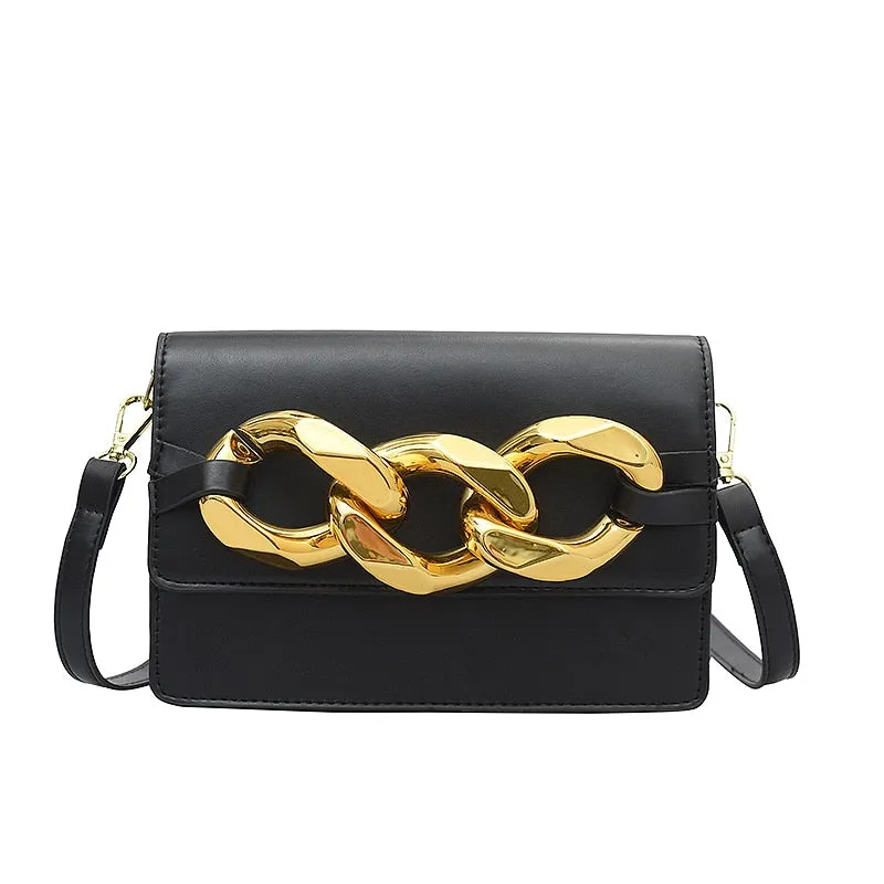 Christmas Gift Designer Thick Chain Crossbody Bags for Women Small Square Shoulder Bags Women's Bag Luxury Pu Leather Women Handbags Purse 2021