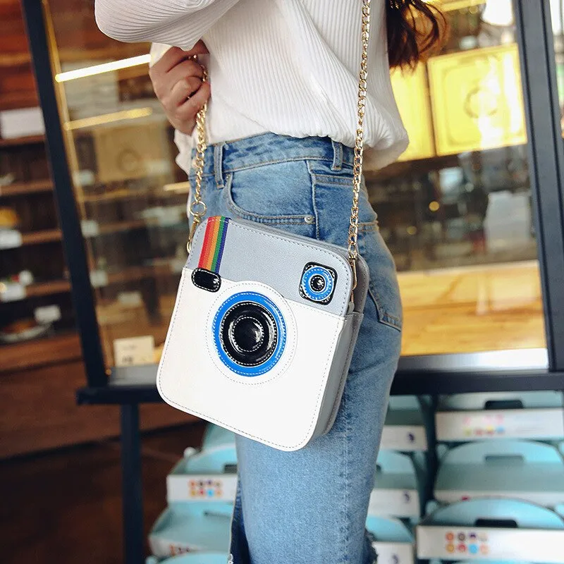 Christmas Gift Funny Camera Designer small Flap Bag women PU Leather Shoulder Messenger Crossbody Bags Clutch Purse Day Clutches bolsa