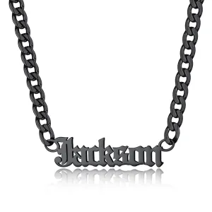 Custom Nameplate Choker Necklace with Curb Chains