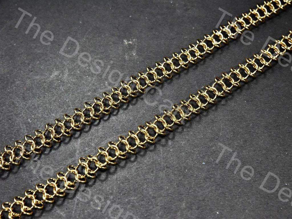 Double Circle Design Golden Metal Chain