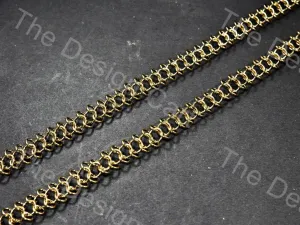 Double Circle Design Golden Metal Chain