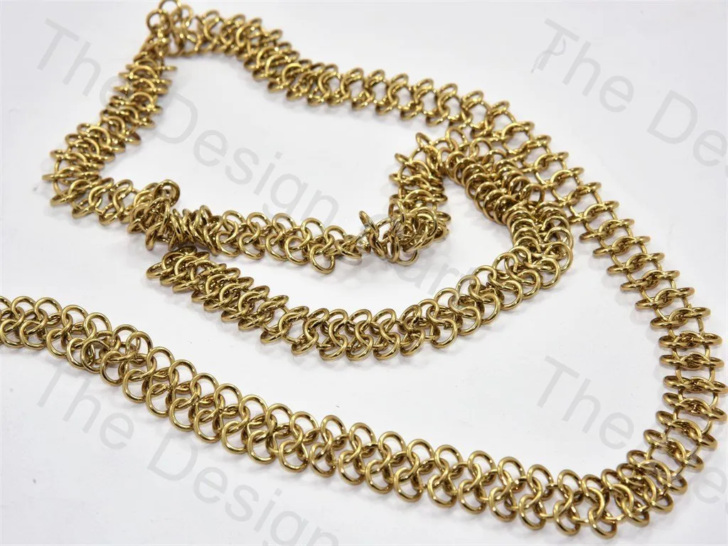 Double Circle Design Golden Metal Chain