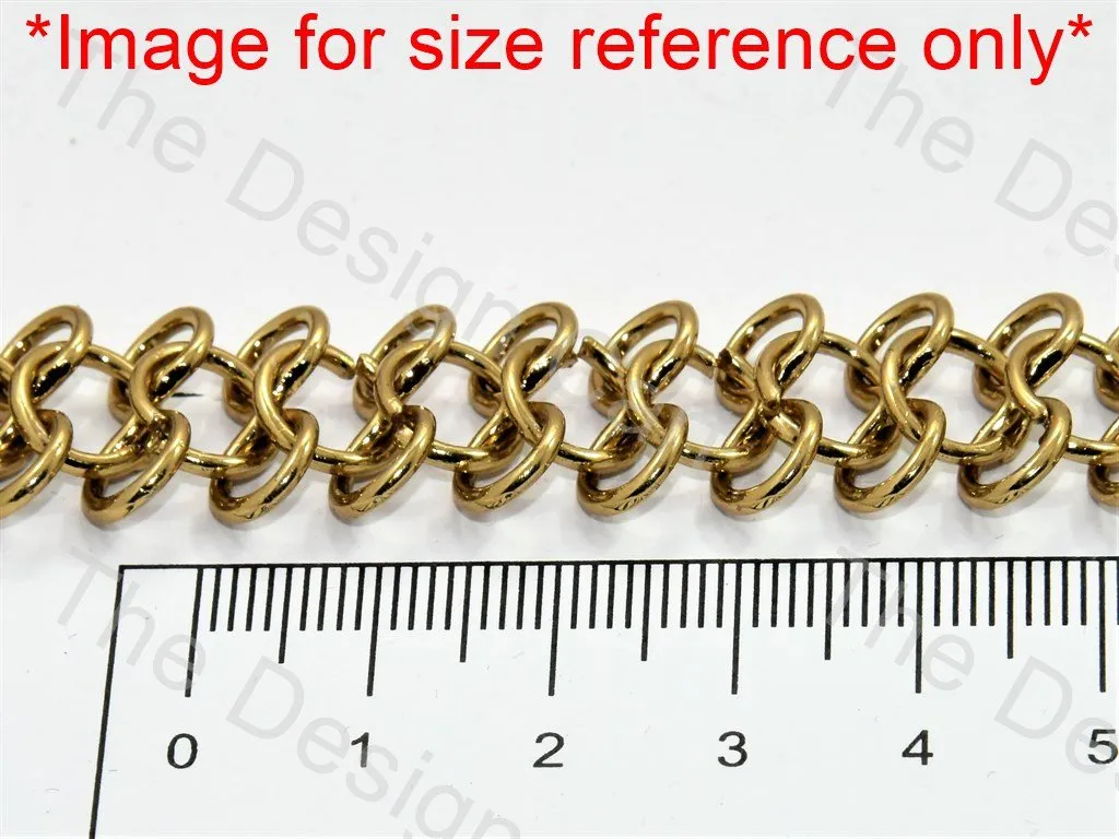 Double Circle Design Golden Metal Chain