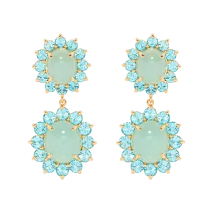 Georgie Drop Earrings in Aqua