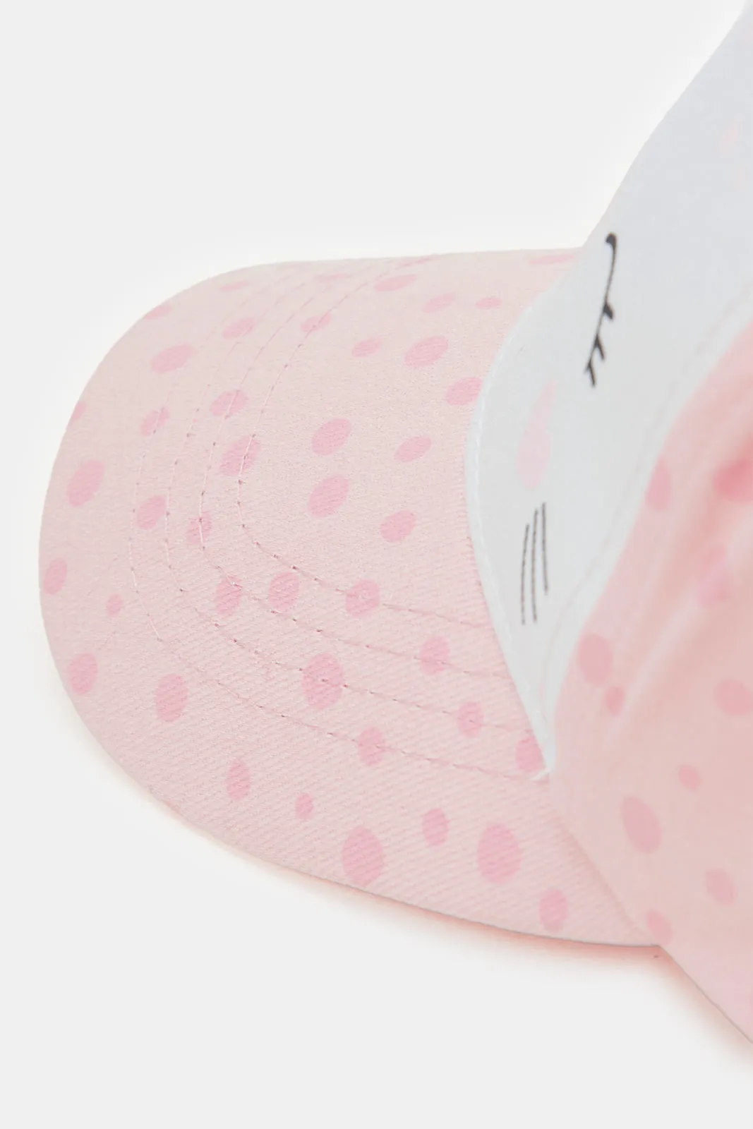 Girls Pink And White Embellished Cap