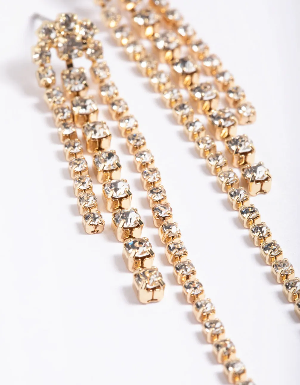 Gold Diamante Cupchain Earrings