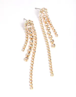 Gold Diamante Cupchain Earrings