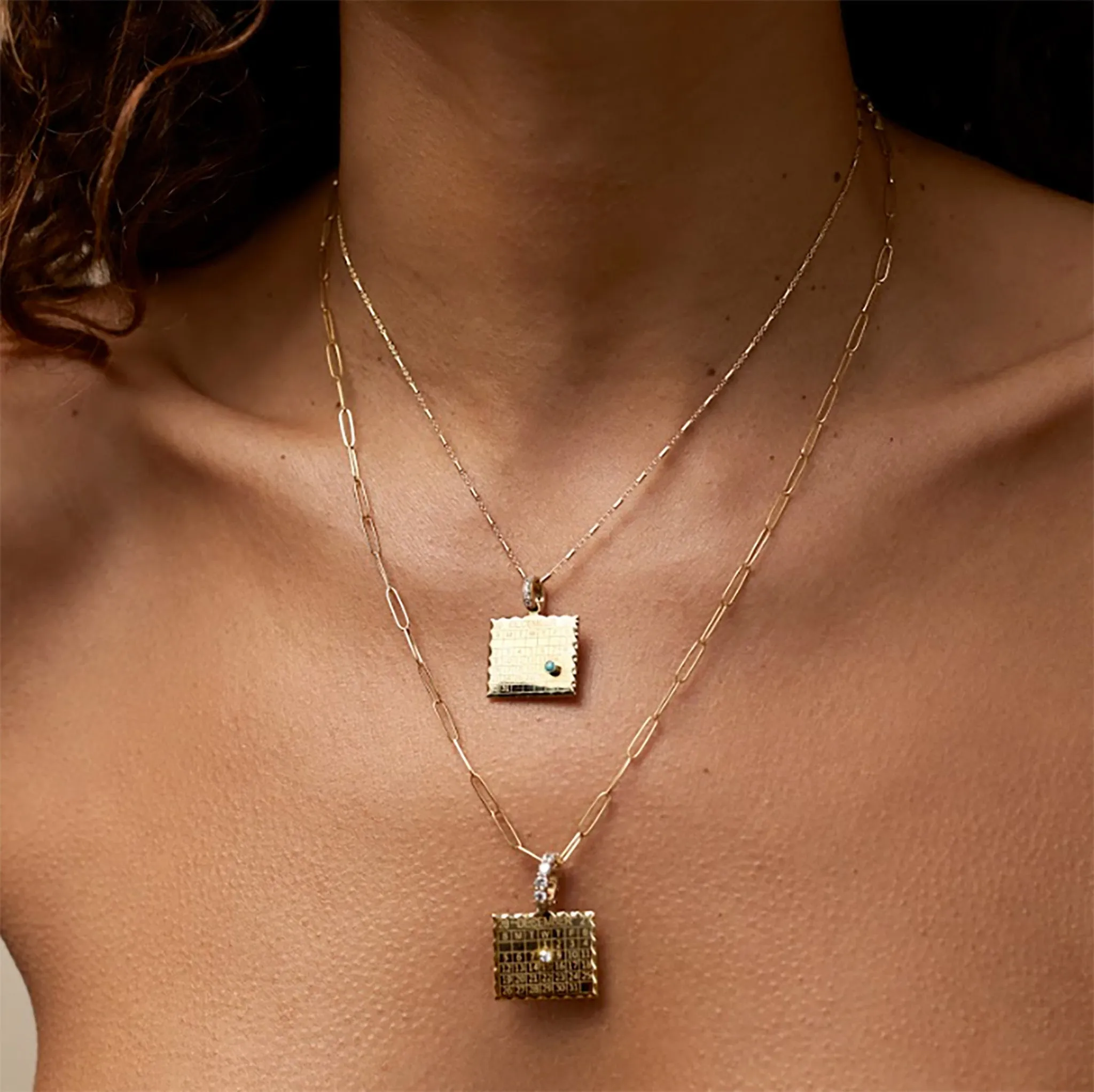 Gold Octagon Tube Chain
