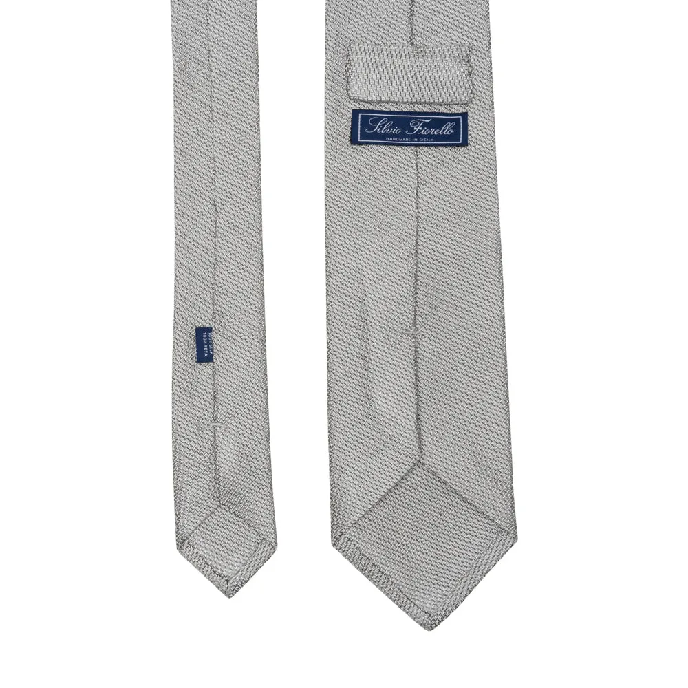 Grey Grenadine Silk Tie