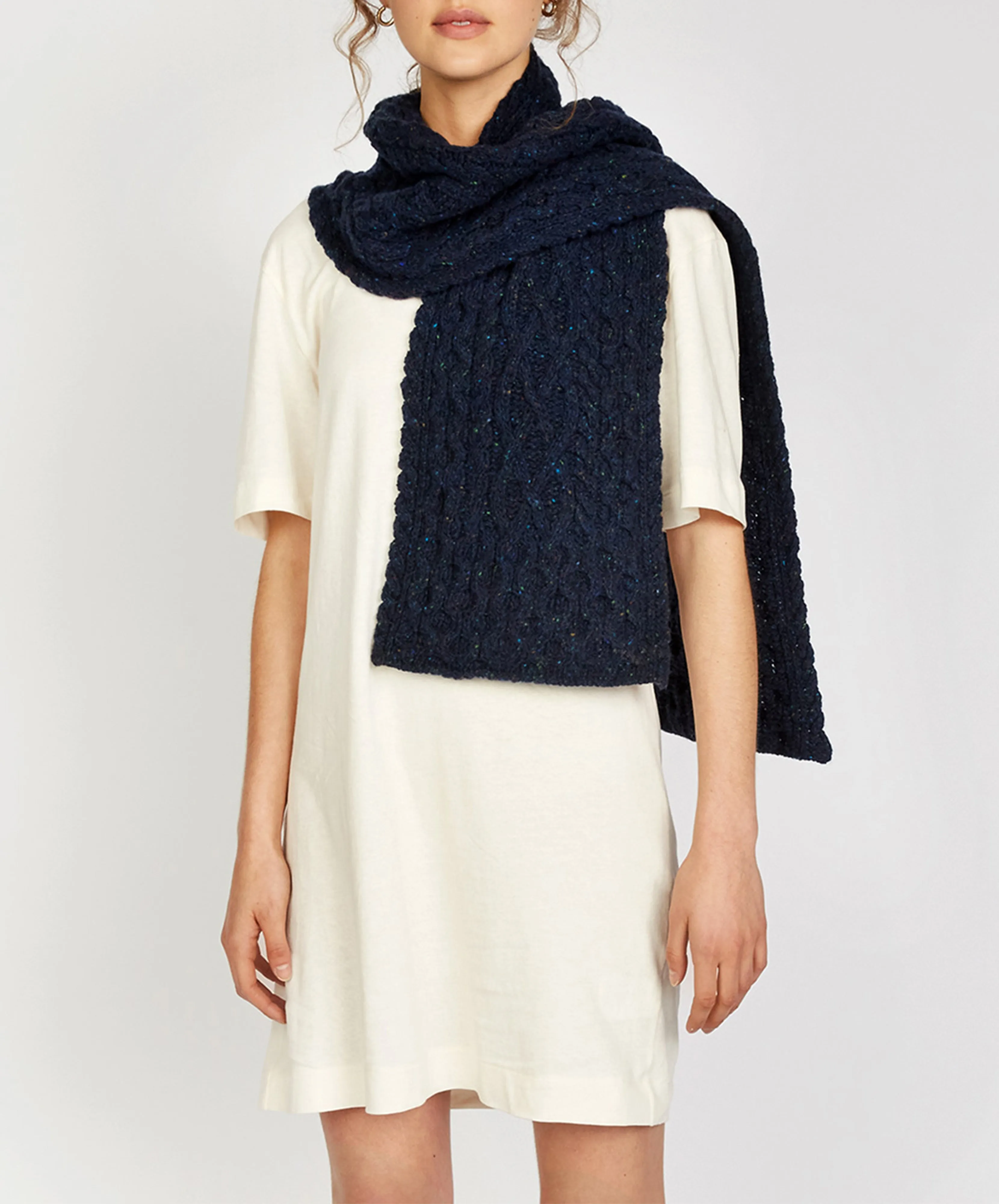 IrelandsEye Aran Luxe Scarf | Rich Navy