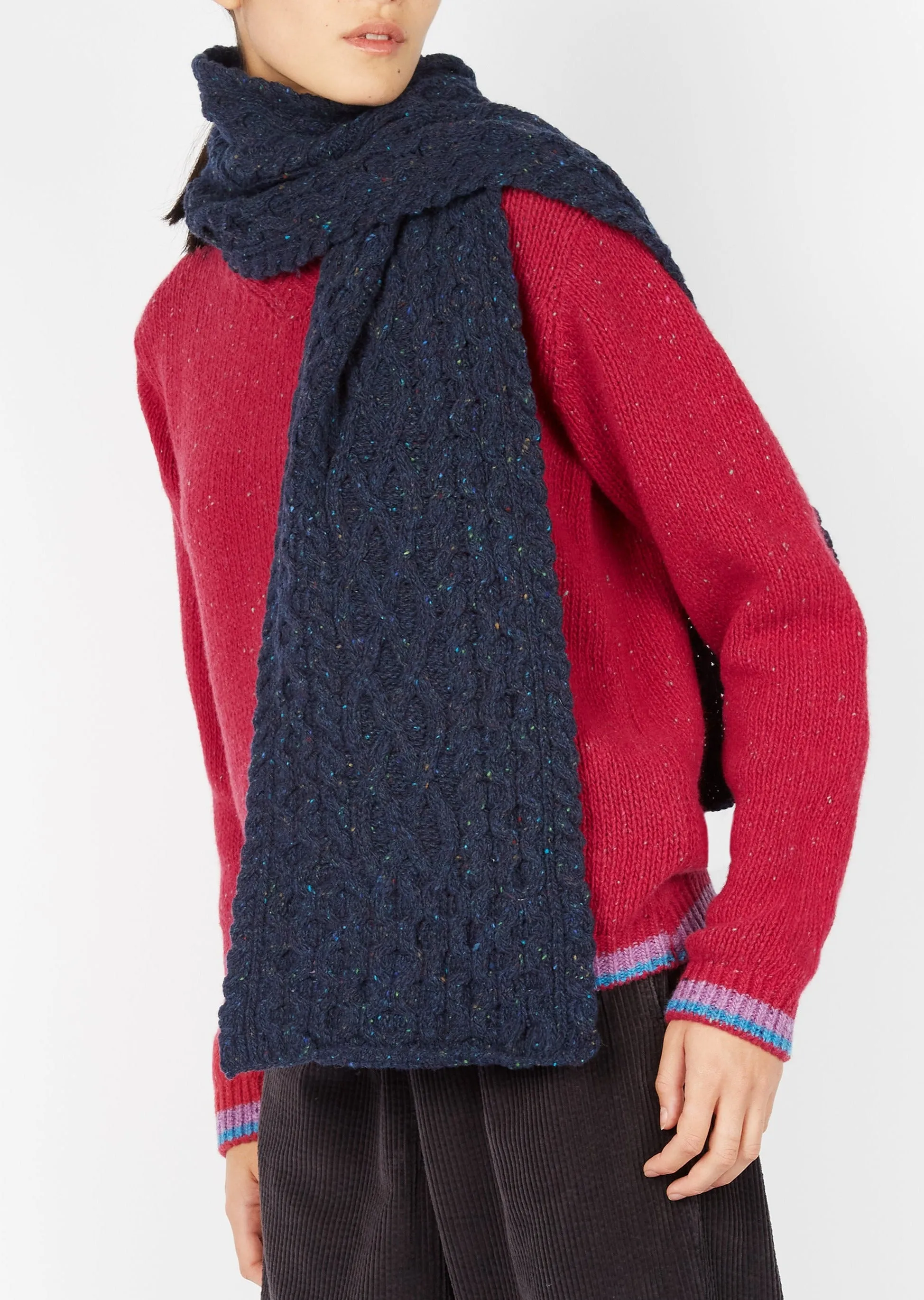 IrelandsEye Aran Luxe Scarf | Rich Navy