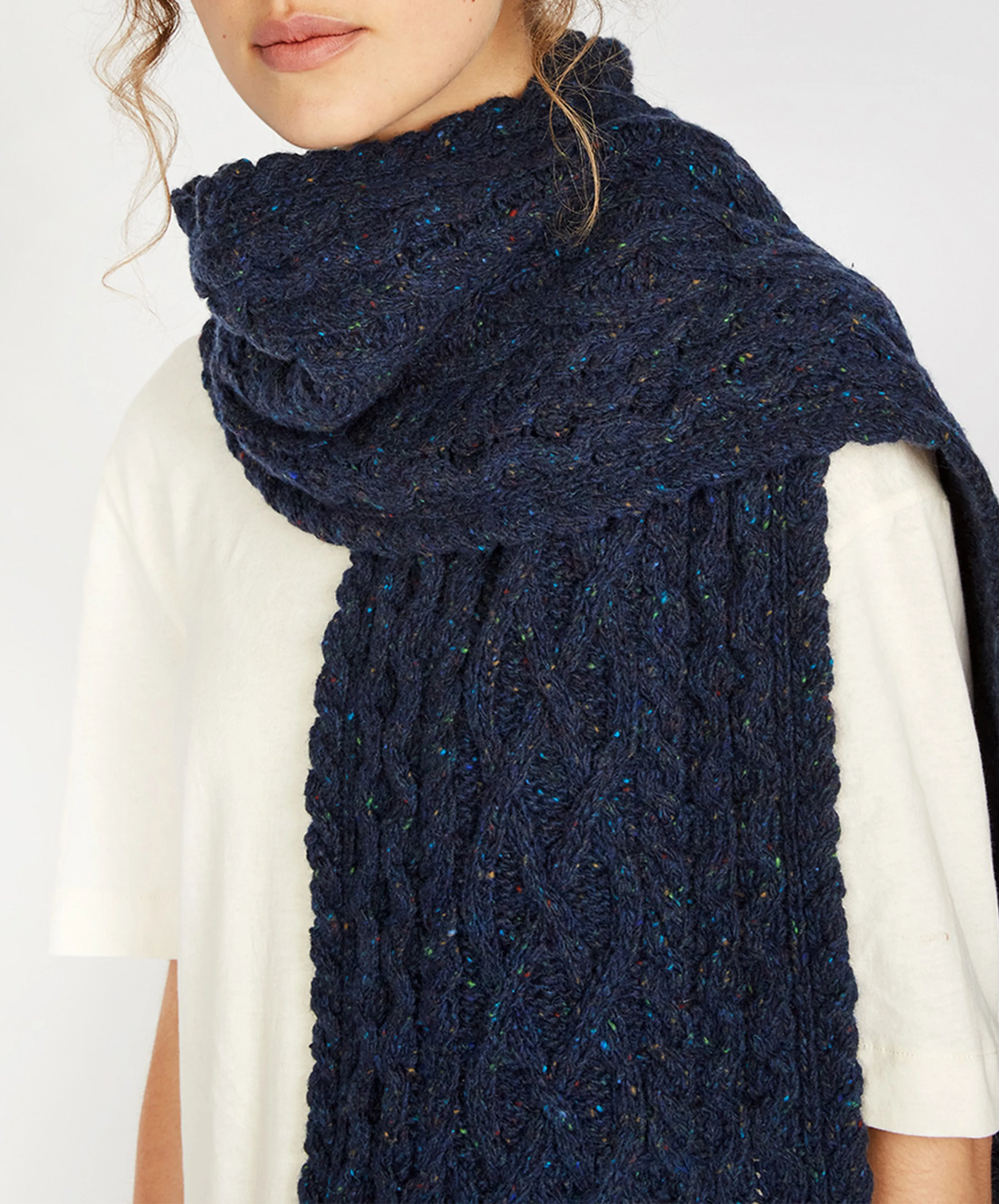 IrelandsEye Aran Luxe Scarf | Rich Navy