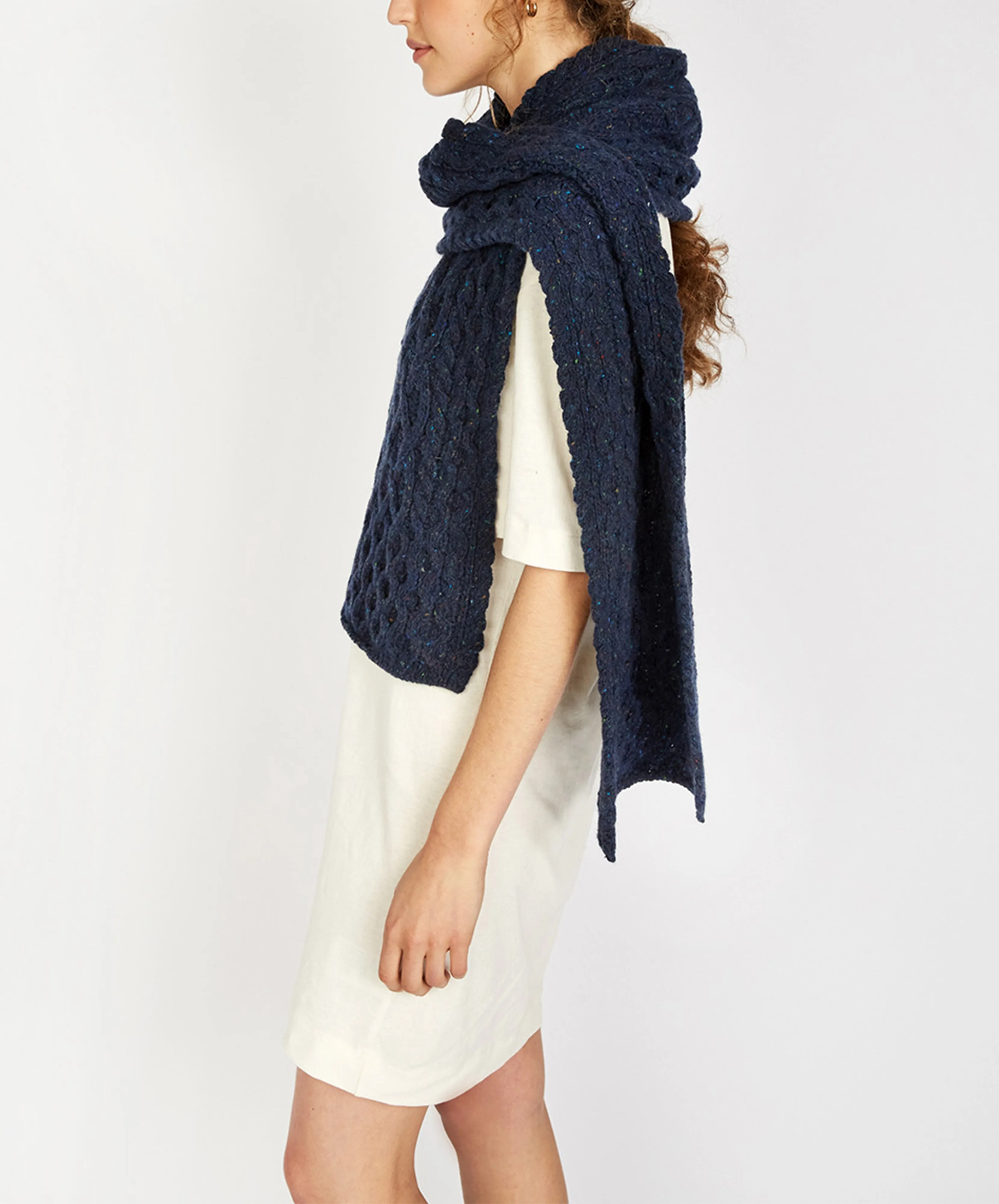IrelandsEye Aran Luxe Scarf | Rich Navy
