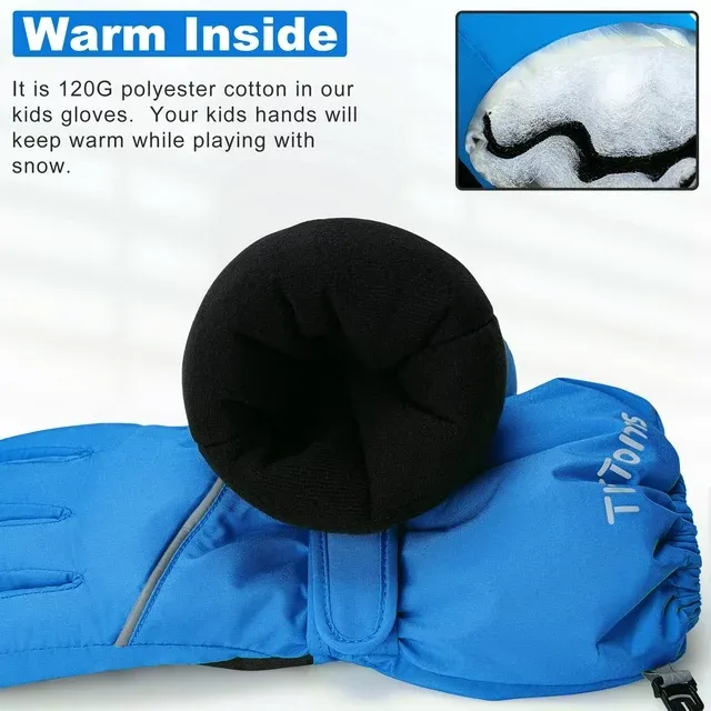 Kids Warm Gloves Winter Waterproof Snow Gloves for Ourdoor Sports Toddler Bulky Ski Gloves ZB116