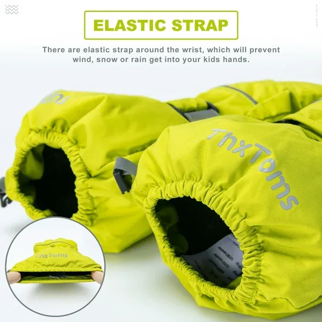 Kids Warm Gloves Winter Waterproof Snow Gloves for Ourdoor Sports Toddler Bulky Ski Gloves ZB116