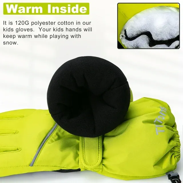 Kids Warm Gloves Winter Waterproof Snow Gloves for Ourdoor Sports Toddler Bulky Ski Gloves ZB116