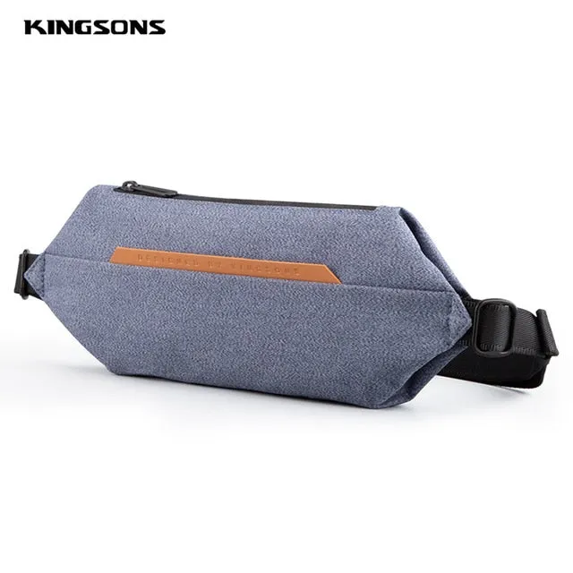 Kingsons New Male Anti-theft Bagpack Men Sling One Shoulder Bag Boy Waterproof Tr