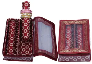 Kuber Industries 2 Pieces Wooden Two Roll Bangle Box Set, Maroon (COMBNG09), (Model: VACOMBNG009)