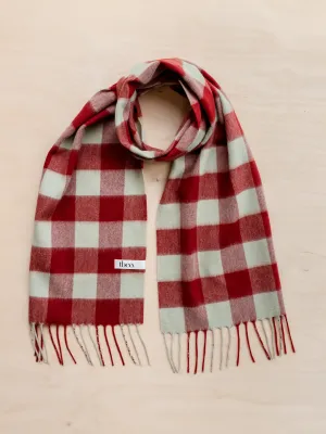 Lambswool scarf in red gingham