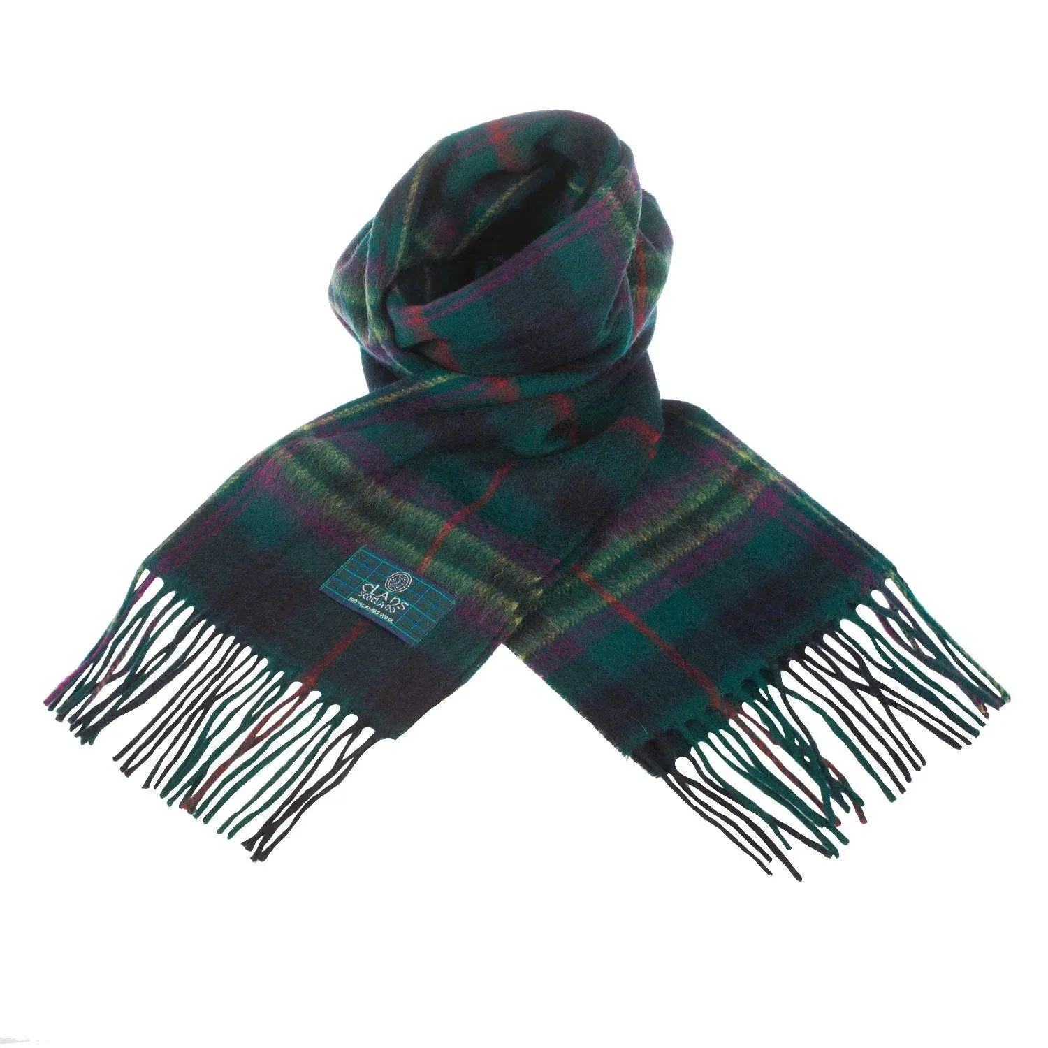 Lambswool Scottish Tartan Clan Scarf: FORBES-MACDONALD