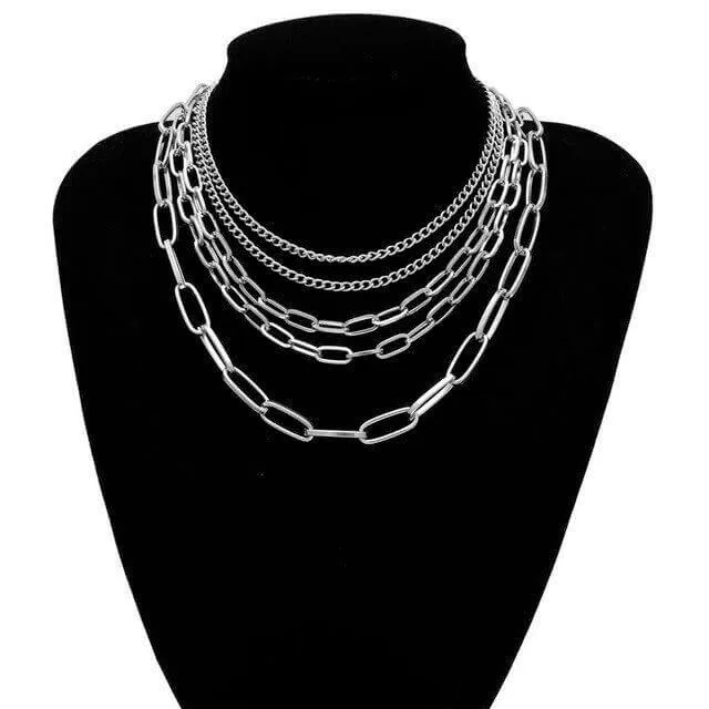 Layered Chains Statement Necklace