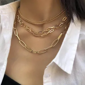 Layered Chains Statement Necklace