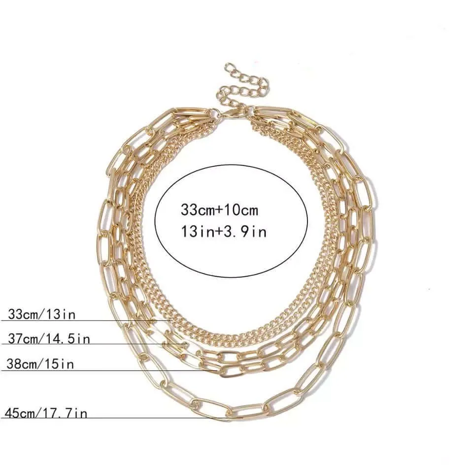 Layered Chains Statement Necklace